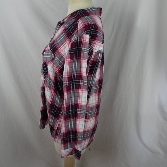 Croft & Barrow Women Plaid Button Up Top Size 1X - Picture 2 of 9